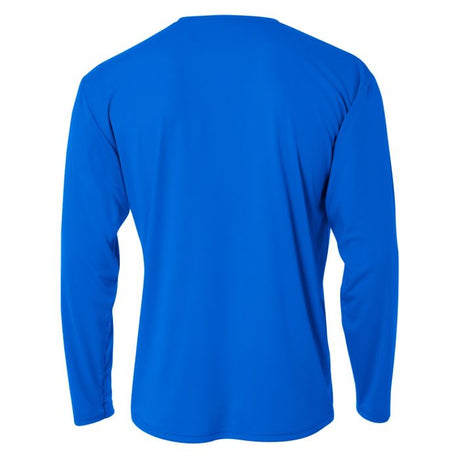 A4 N3165 Cooling Performance Long Sleeve Micro Poly Interlock Fabric - Royal, 44+ UPF, Moisture Wicking, Fade And Snag Resistant (1 Piece)