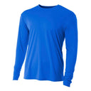 A4 N3165 Cooling Performance Long Sleeve Micro Poly Interlock Fabric - Royal, 44+ UPF, Moisture Wicking, Fade And Snag Resistant (1 Piece)