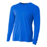 A4 N3165 Cooling Performance Long Sleeve Micro Poly Interlock Fabric - Royal, 44+ UPF, Moisture Wicking, Fade And Snag Resistant (1 Piece)
