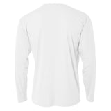 A4 N3165 Cooling Performance Long Sleeve Micro Poly Interlock Fabric - White, 44+ UPF, Moisture Wicking, Fade And Snag Resistant (1 Piece)