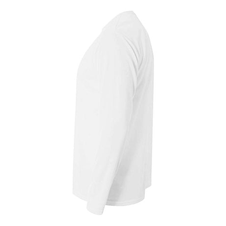 A4 N3165 Cooling Performance Long Sleeve Micro Poly Interlock Fabric - White, 44+ UPF, Moisture Wicking, Fade And Snag Resistant (1 Piece)
