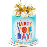 Gold Spray Mylar Celebration cake and cupcakes picks - set of 24