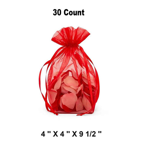 Cardboard Square Bottom Organza Bags 4'' x 4'' x 9 1/2'' for Events