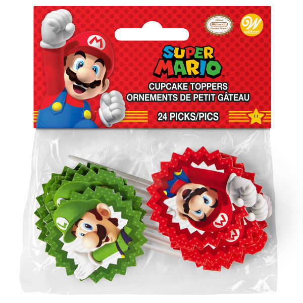 Wilton Super Mario by Nintendo Cupcake Toppers, 24-Count