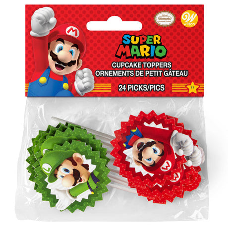 Wilton Super Mario by Nintendo Cupcake Toppers, 24-Count