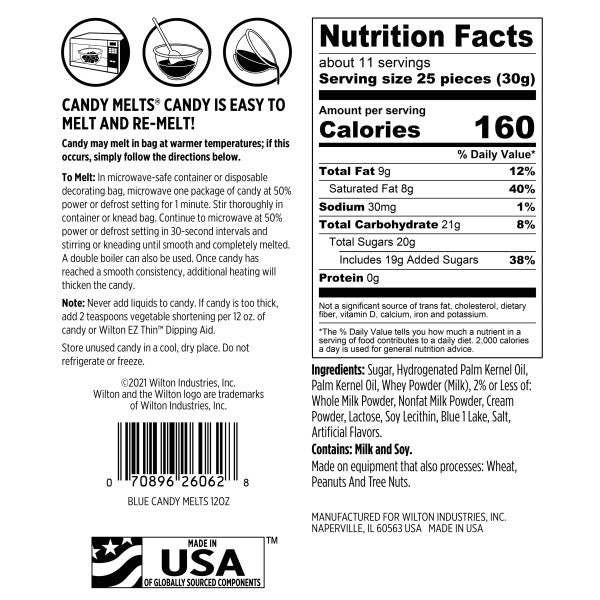 Wilton Candy Melts Blue Candy, 12 oz.