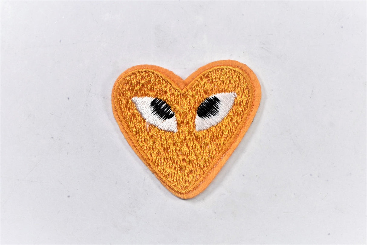 Embroidered Heart Patch with Eyes