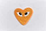 Embroidered Heart Patch with Eyes