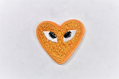 Embroidered Heart Patch with Eyes