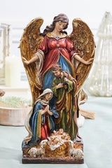 13.5" Resin Nativity Figurine With Angel