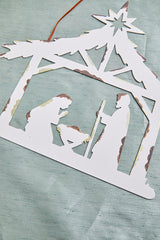 Wall Hanging Nativity With Holy Family Rustic Christmas Religious Decor