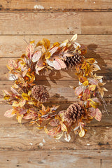24" Natural Leaf Berry Cone Wreath