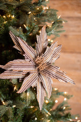 22” x 15" Natural Brown Striped Poinsettia Stem