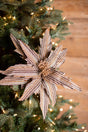 22” x 15" Natural Brown Striped Poinsettia Stem