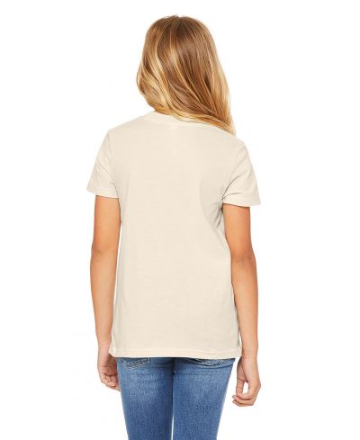 Bella Canvas 3001Y Youth Short Sleeve Cotton Fabric - Natural, Crew Neck, Short Sleeve, 4.2 Oz, 32 Single (1 Piece)