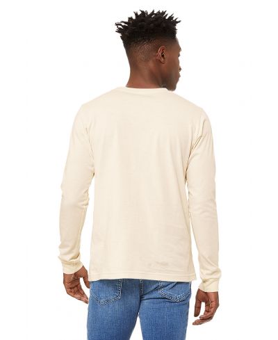 Bella Canvas 3501 Long Sleeve Cotton Fabric - Natural, Long Sleeve, Crew Neck (1 Piece)