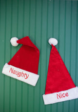 22” Reversible Santa Hat “Naughty” and “Nice”
