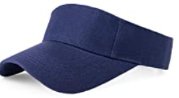 Visor Hat 100 Percent Cotton Fabric - Navy, Pre-Curved Visor, Hook And Loop Closure (1 Piece)