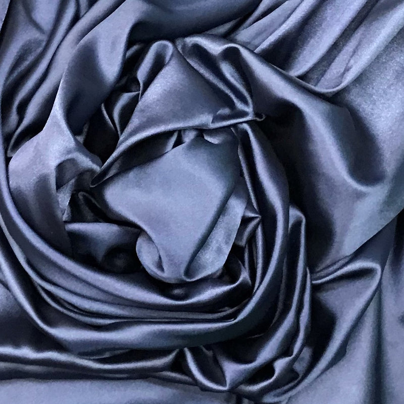 Navy Stretch Charmeuse Fabric - Navy, 59" Width (1 Yard)