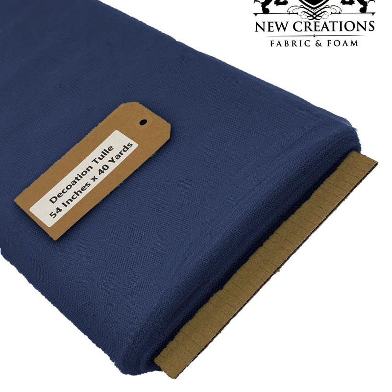 Navy Blue Tutu Tulle Fabric - Navy Blue, Sheer Netting, 54" Width (5 Yards)