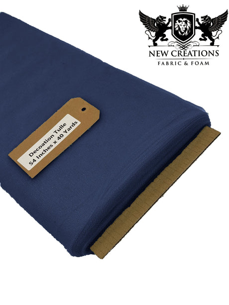 Navy Blue Tutu Tulle Fabric - Navy Blue, Sheer Netting, 54" Width (5 Yards)