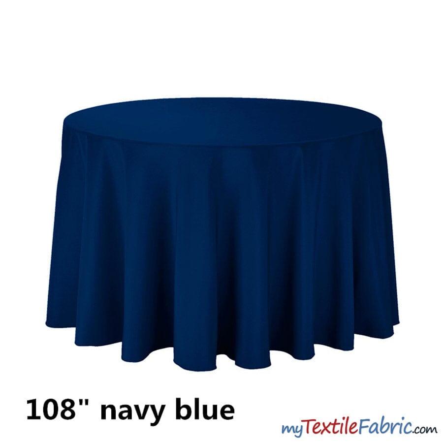 108 Inch Round Polyester Seamless Tablecloth Fabric - Solid Color, 108" Diameter (By Piece)