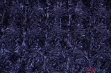 Rosette Satin Polyester Fabric - 3D Satin Floral Embroidery, 52/54" Width (Yards, Bolts, Sample Swatch)