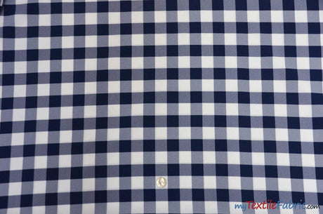 Picnic Checkers Polyester Fabric - Gingham Checkered, 1" X 1", 58/60" Width (1 Yard)