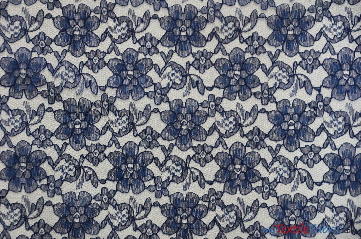 Raschel Lace Polyester Fabric - Floral Sheer Lace, 58/60" Width (1 Yard)