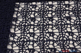 Open Weave Chain Chemical Lace Polyester Fabric - Sheer Metallic Open Work, Sequins Embellished, 50" Width, 10 Colors (1 Yard)