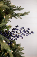 Navy Crabapple Spray 29 Inch Christmas Tree Decoration
