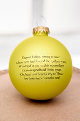 3.25" Gold U.S. Navy Logo & Hymn Glass Ball Ornament