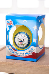 3.25" Gold U.S. Navy Logo & Hymn Glass Ball Ornament
