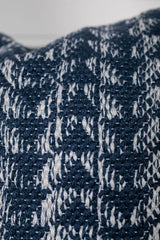 18 InchRecycled Polyester Blue and Ivory Pattern Throw Pillow with Polyester Fill