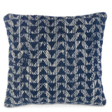 18 InchRecycled Polyester Blue and Ivory Pattern Throw Pillow with Polyester Fill