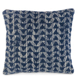 18" Recycled Polyester, Blue And Ivory Pattern Pillow with Polyester Fill