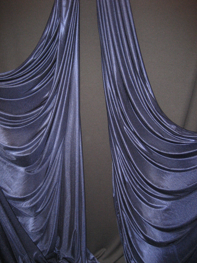 Low Stretch Navy Blue Polyester Fabric - Navy Blue, 108"-120" Width (1 Yard)