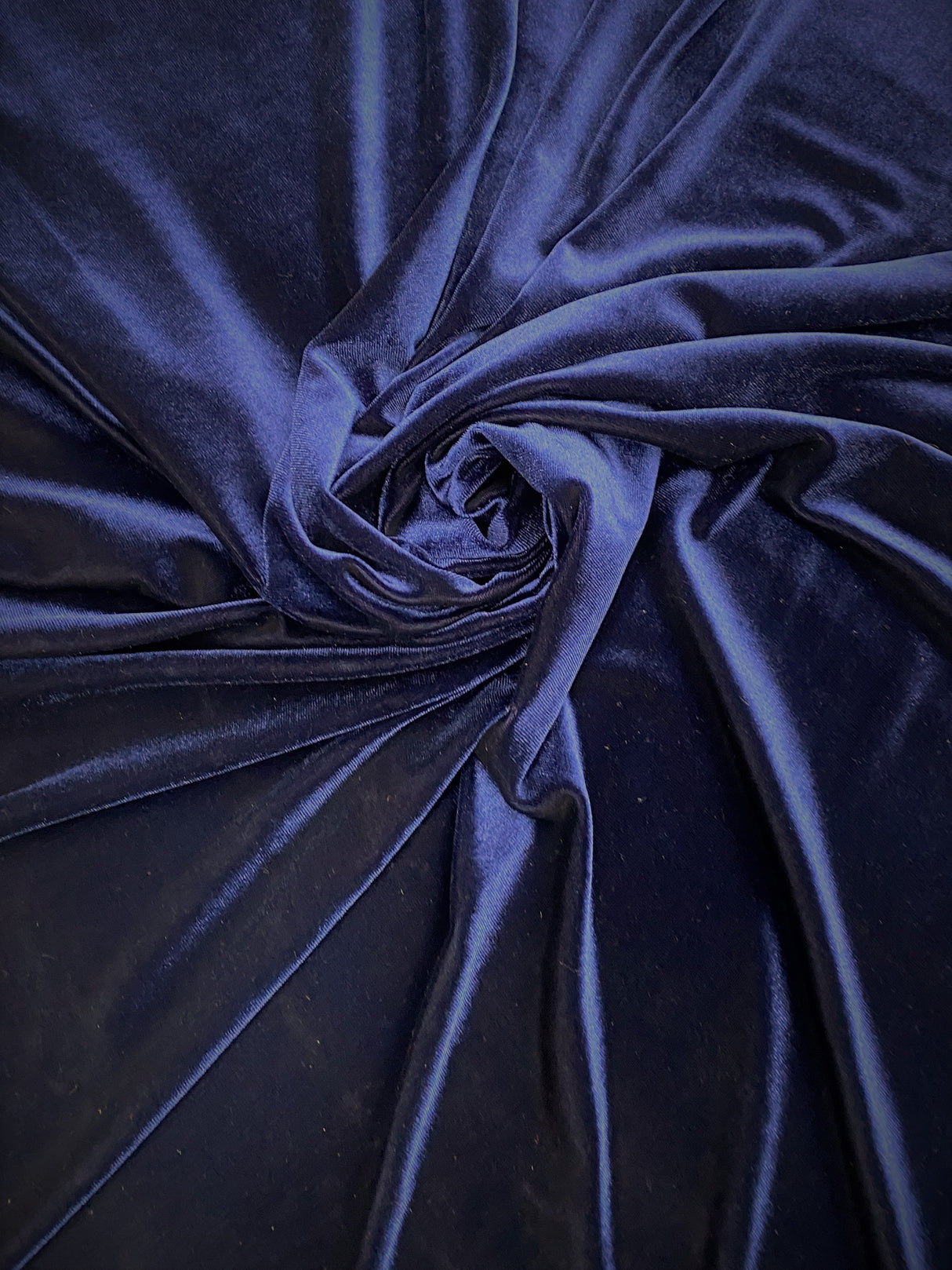 Navy Stretch Velvet Fabric - Navy, 58"-60" Width (1 Yard)