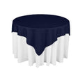 Navy Blue Square Polyester Overlay Tablecloth 85″ x 85″