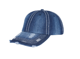 Jean Cap Cotton Polyester Fabric - Dark Denim Jean, Adjustable, Casual (One Size)