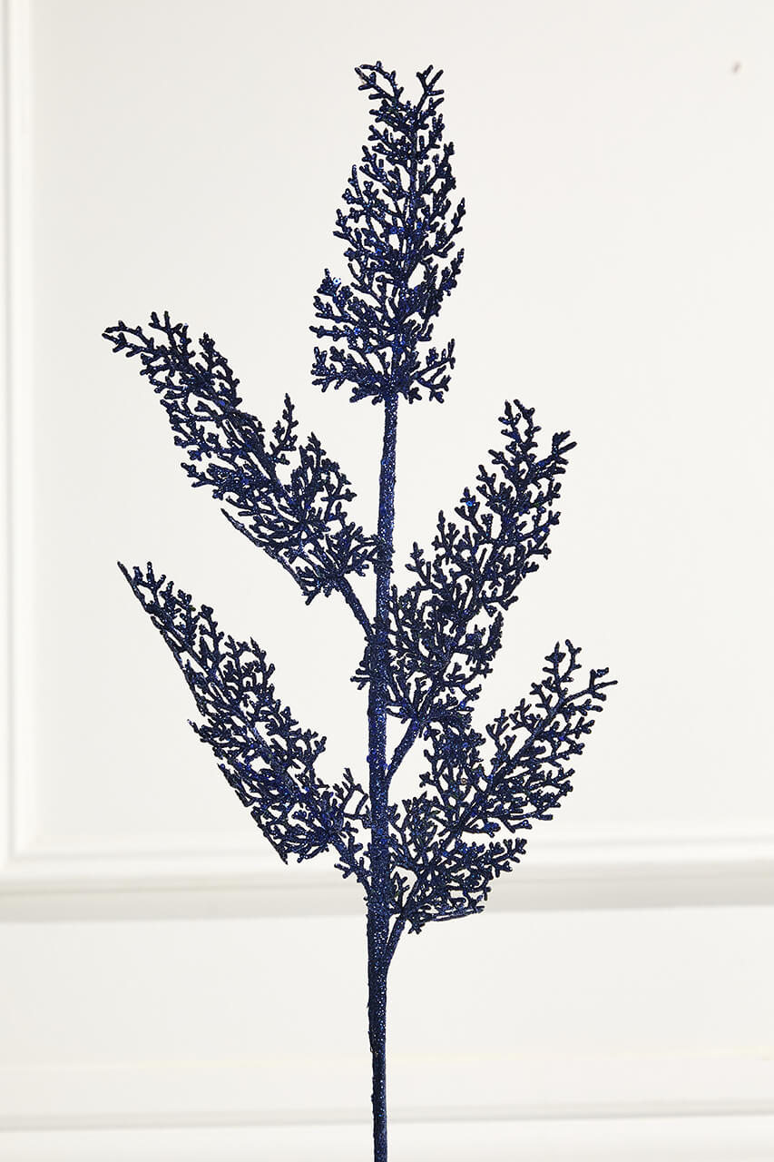 31" Sequin Coral Leaf Spray
