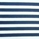 Navy and White 3/8" Wide Stripe Knit Fabric