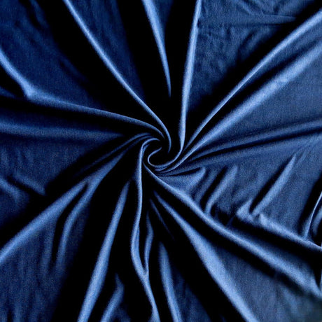 Bamboo Lycra Jersey Knit Fabric Navy 4-Way Stretch