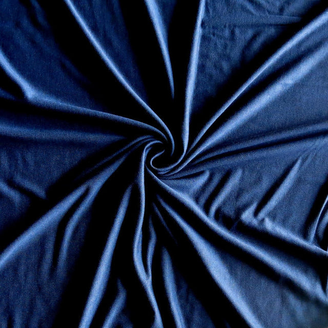 Bamboo Lycra Jersey Knit Fabric Navy 4-Way Stretch
