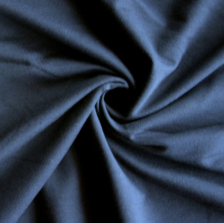 Bamboo Cotton Lycra French Terry Fabric Navy