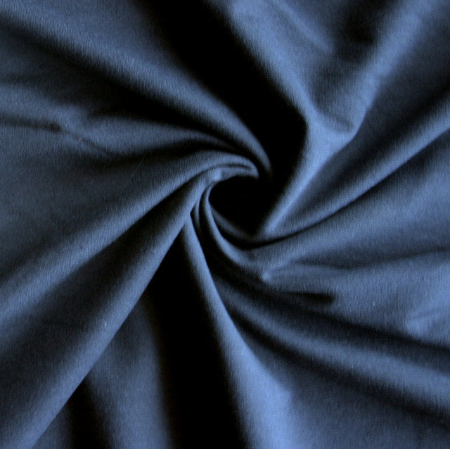 Bamboo Cotton Lycra French Terry Fabric Navy