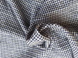 Gingham Linen Cotton Navy Taupe White