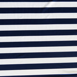 Swim Knit Nylon Spandex Navy and White 1 Inch Stripe