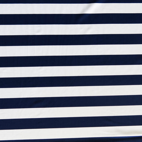 Swim Knit Nylon Spandex Navy and White 1 Inch Stripe