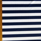 Swim Knit Nylon Spandex Navy and White 1 Inch Stripe